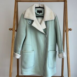 Korean brand “Thyren” Mint Green Faux Fur Shearling Jacket - Size S